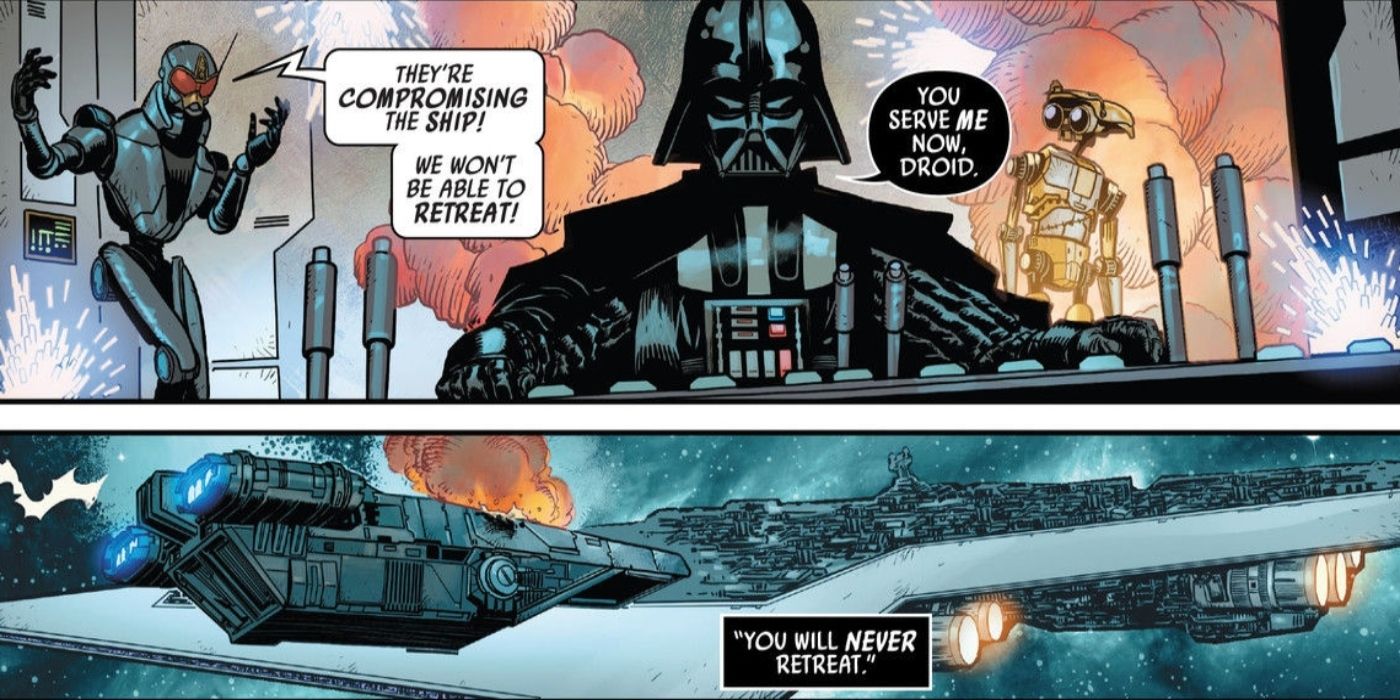 Darth Vader admitting he never retreats.