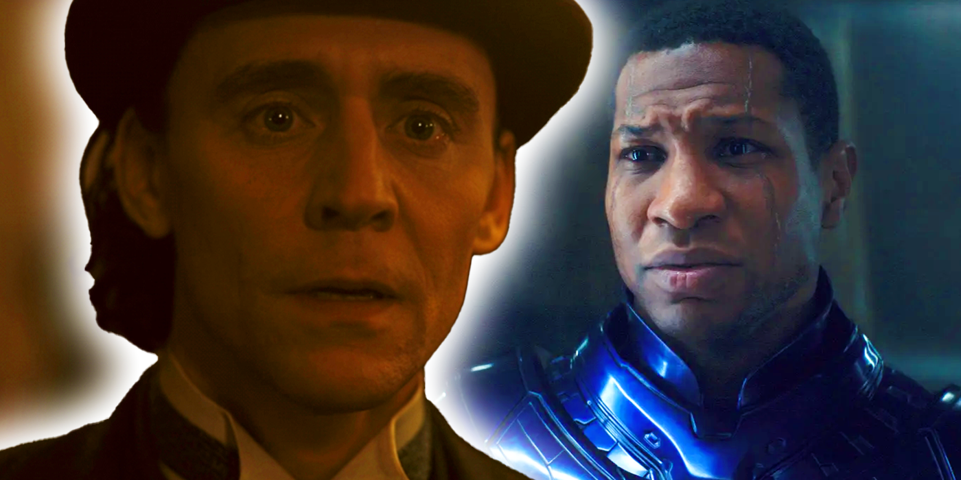 Tom Hiddleston as Loki in season 2 trailer with Jonathan Majors as Kang the Conqueror in Ant-Man and the Wasp Quantumania