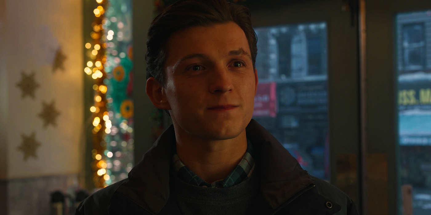 Tom Holland as Peter Parker at the end of Spider-Man No Way Home