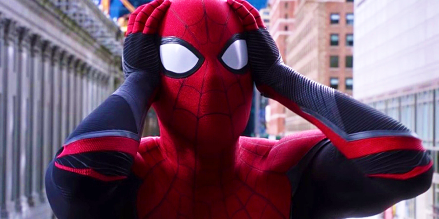 Tom Holland as Peter Parker's Spider-Man in Spider-Man Far From Home