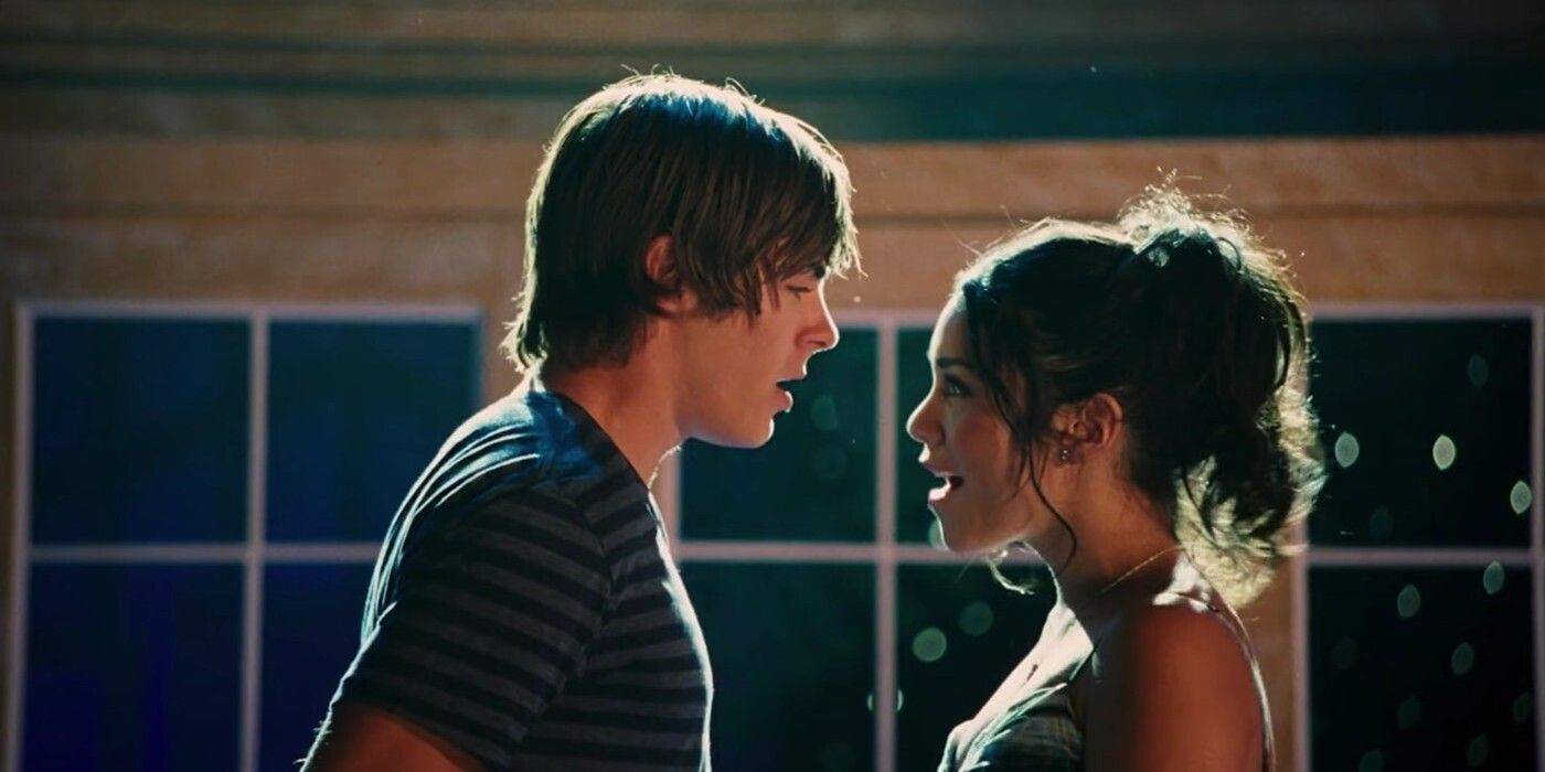 Troy and Gabriella singing to each other in High School Musical 3