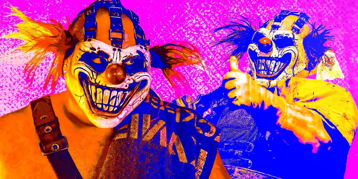 Sweet Tooth grinning in Twisted Metal