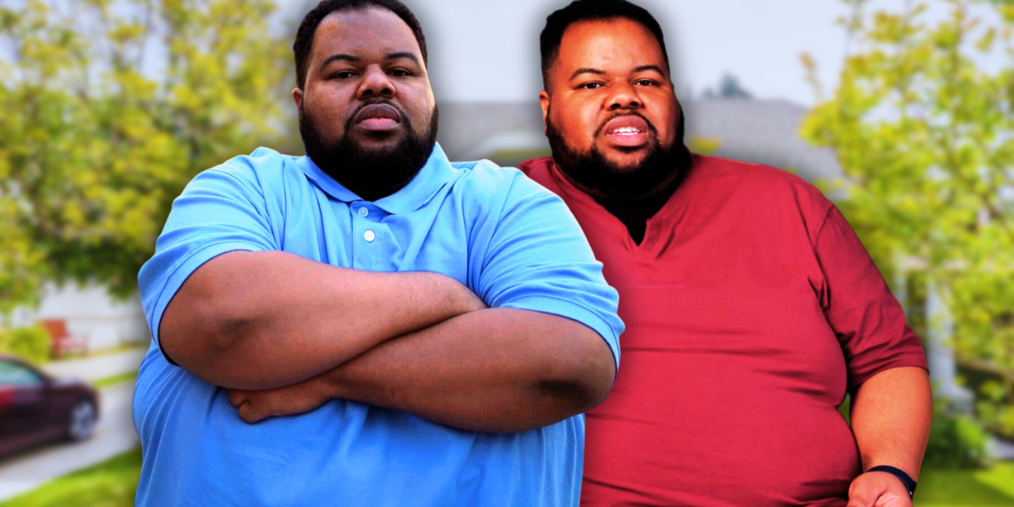 Montage of 90 Day Fiance's Tyray Mollett before and after his weight loss.