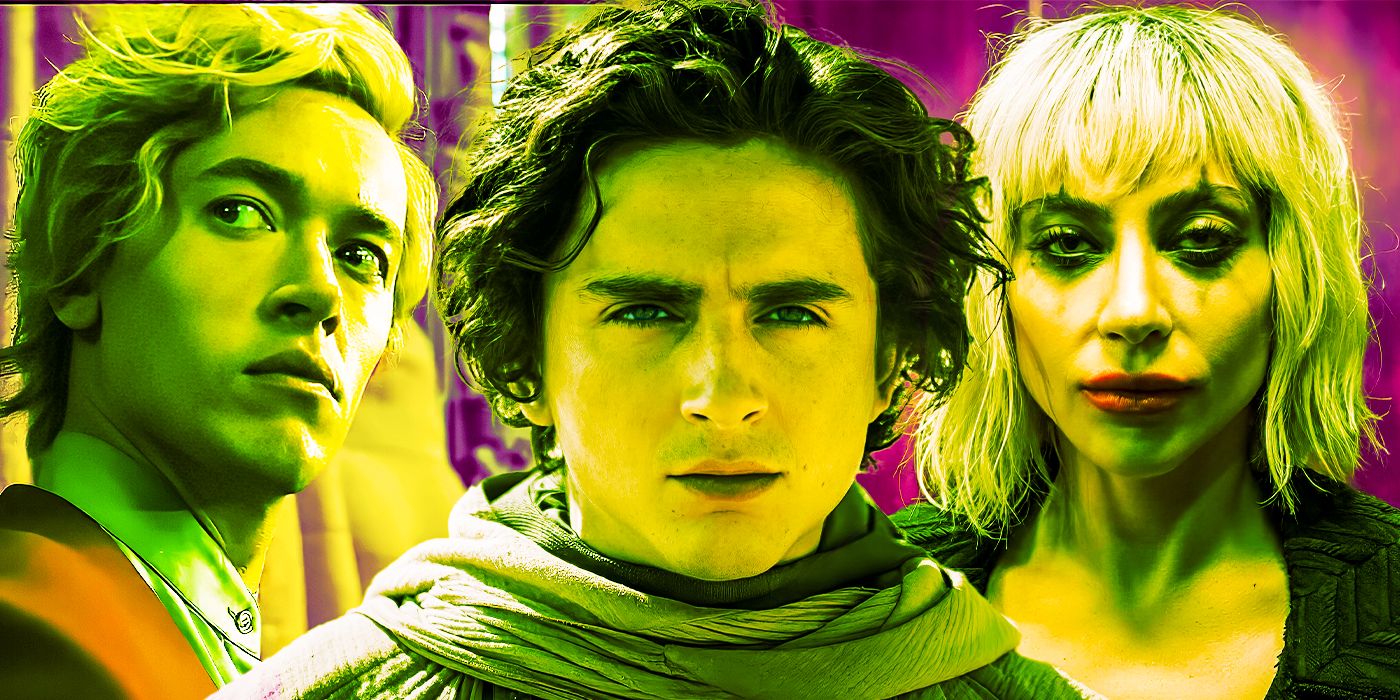 Tom Blythm Timothée Chalamet, and Lady Gaga in their upcoming movies.