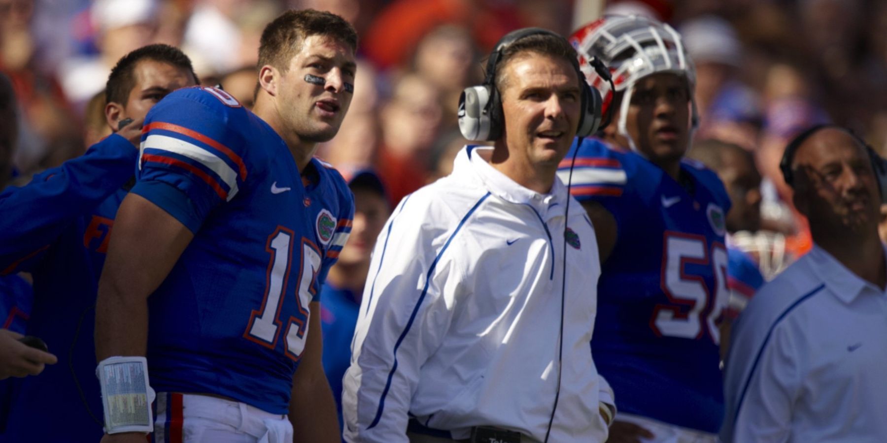 Urban Meyer and Tim Tebow in Untold - Swamp Kings