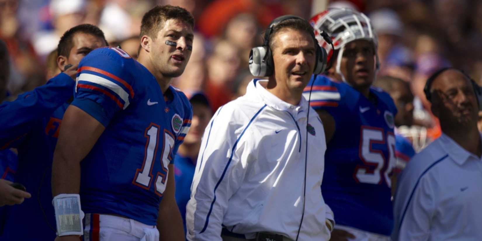 Urban Meyer and Tim Tebow in Untold - Swamp Kings