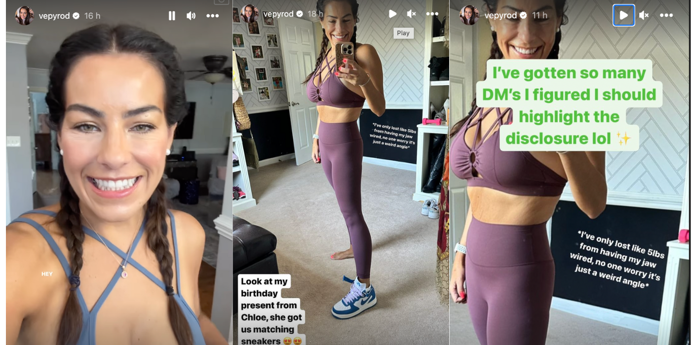Veronica Rodriguez&rsquo;s Instagram Story clarifying weight loss photo