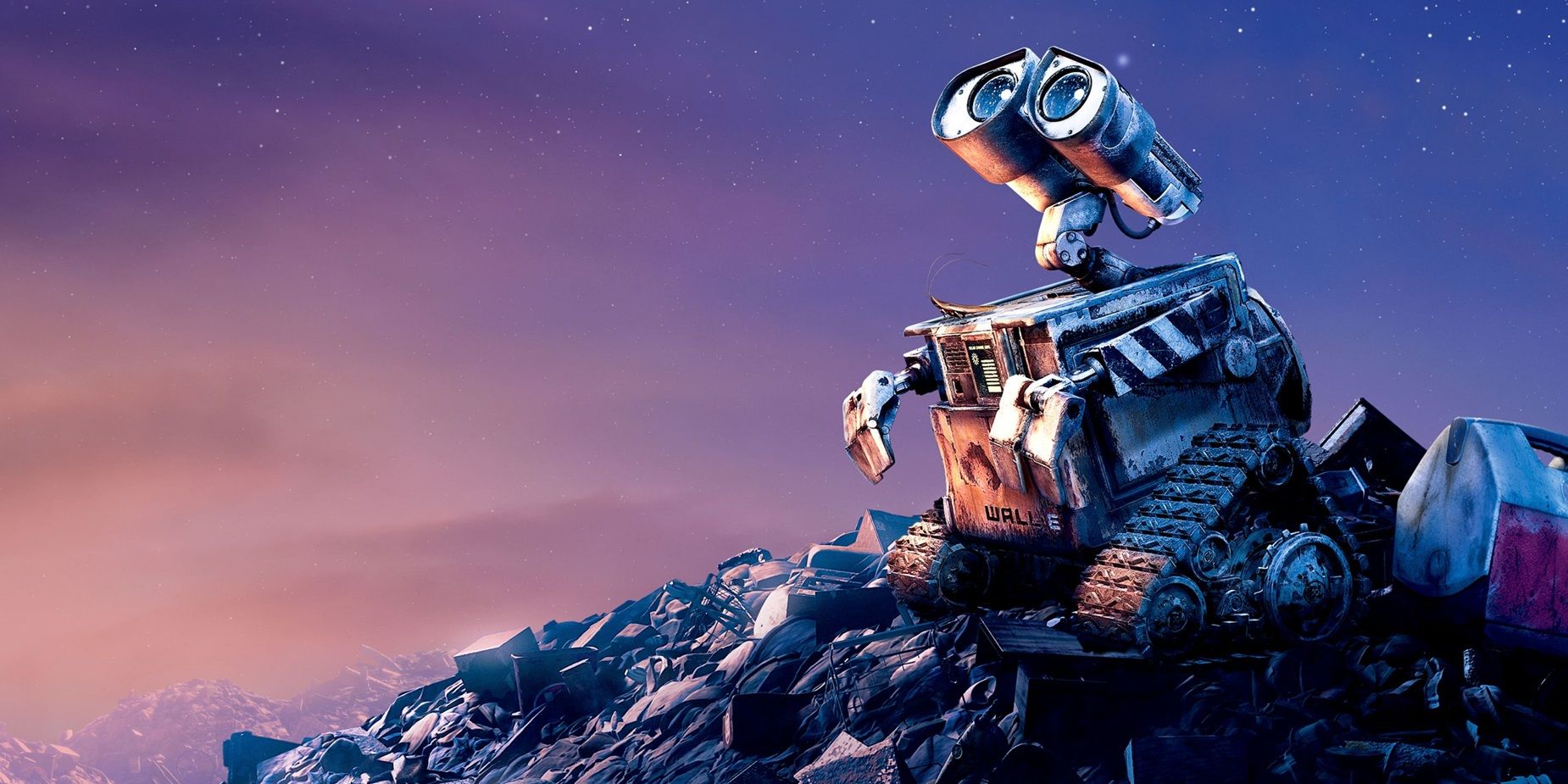 WALL-E looking up at the stars