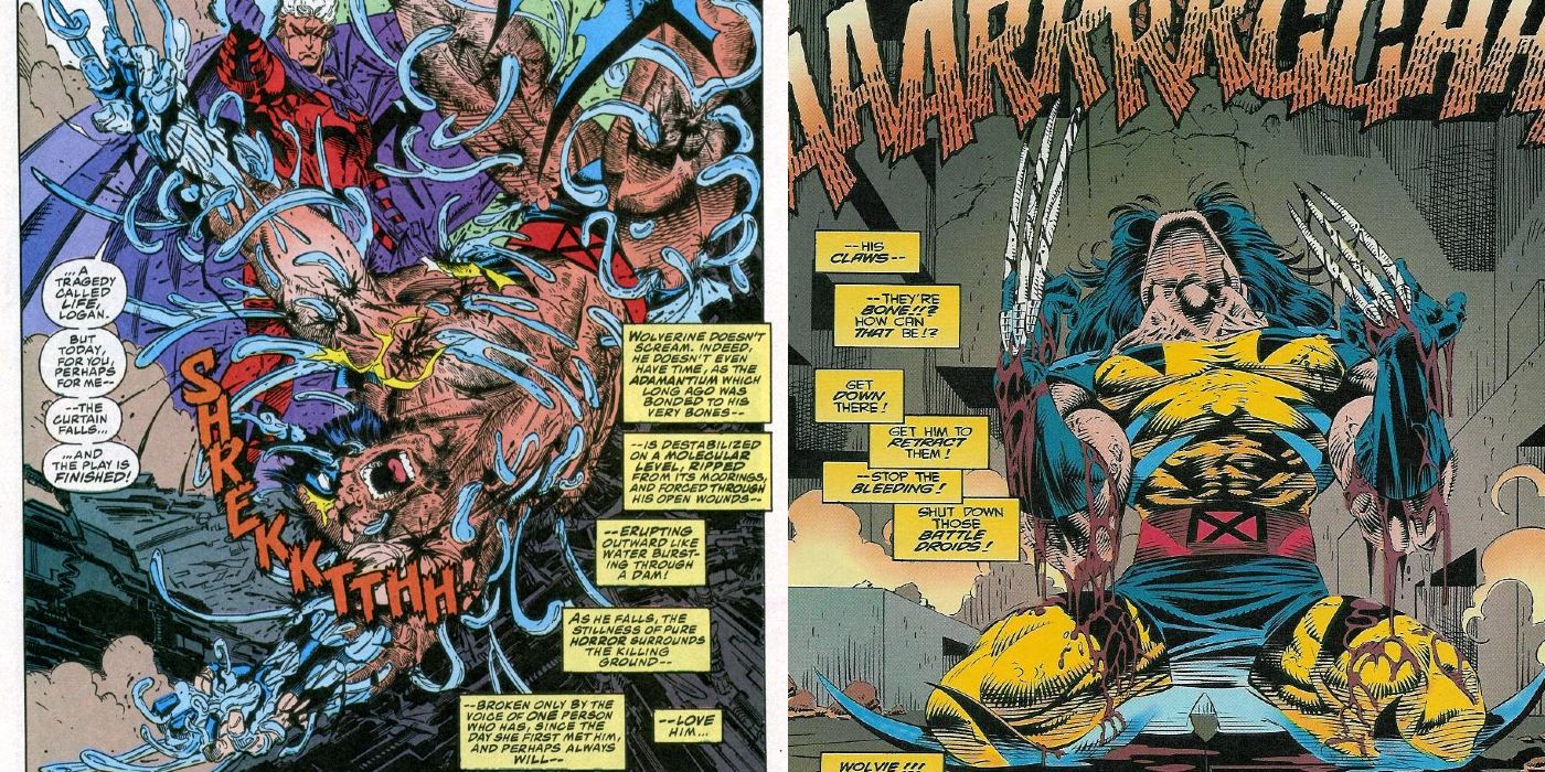 Wolverine tem seu adimantium removido por Magneto e tem suas garras ósseas reveladas pela primeira vez