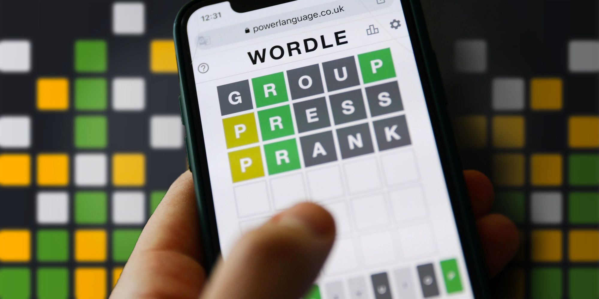 A person playing Wordle on their phone