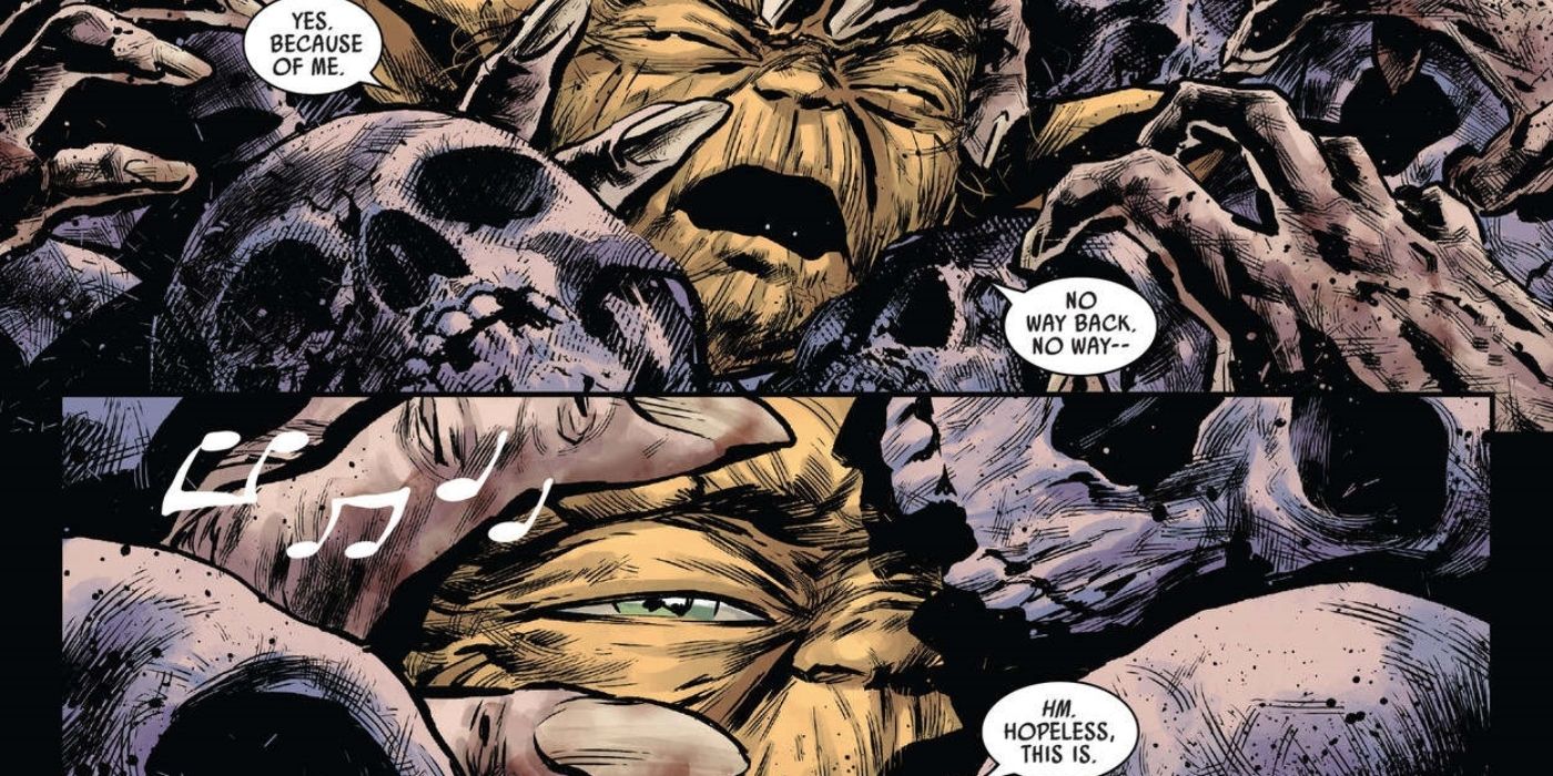 Yoda being tormented by his dark side vision.