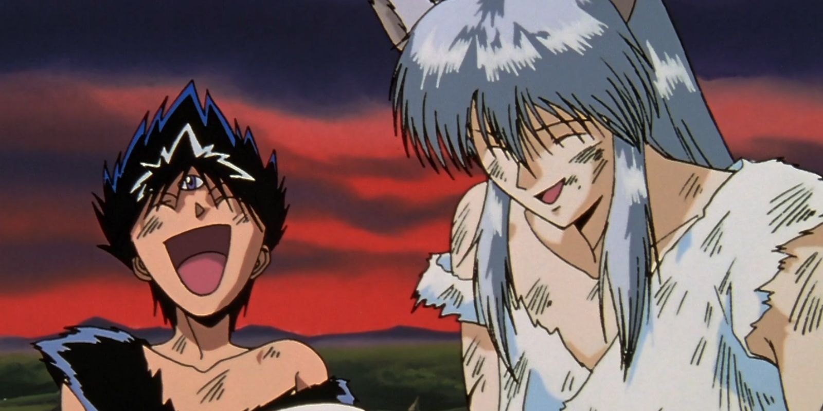 Yoko-Kurama-and-Hiei-from-Yu-Yu-Hakusho-laughing