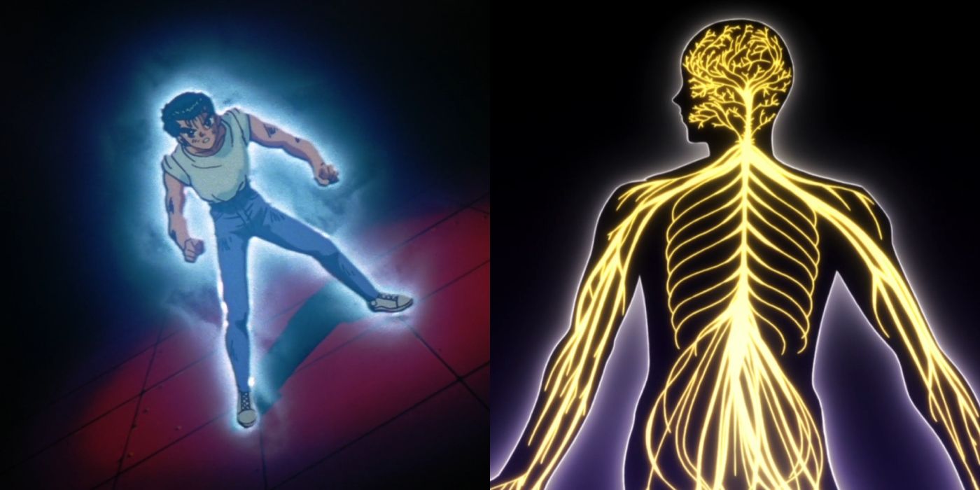 Yusuke-from-Yu-Yu-Hakusho-glowing-with-energy-and-a-body-with-energy-flowing-from-Hunter-x-Hunter