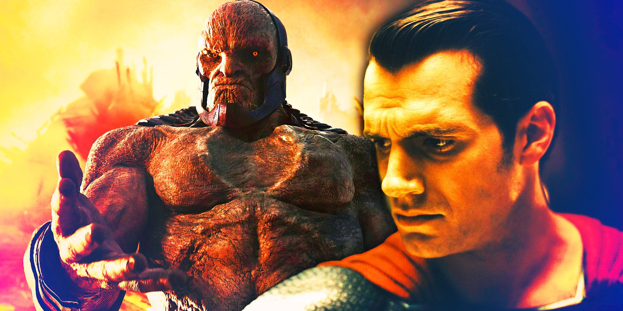 Darkseid and Henry Cavill's Superman from Zack Snyder Justice League