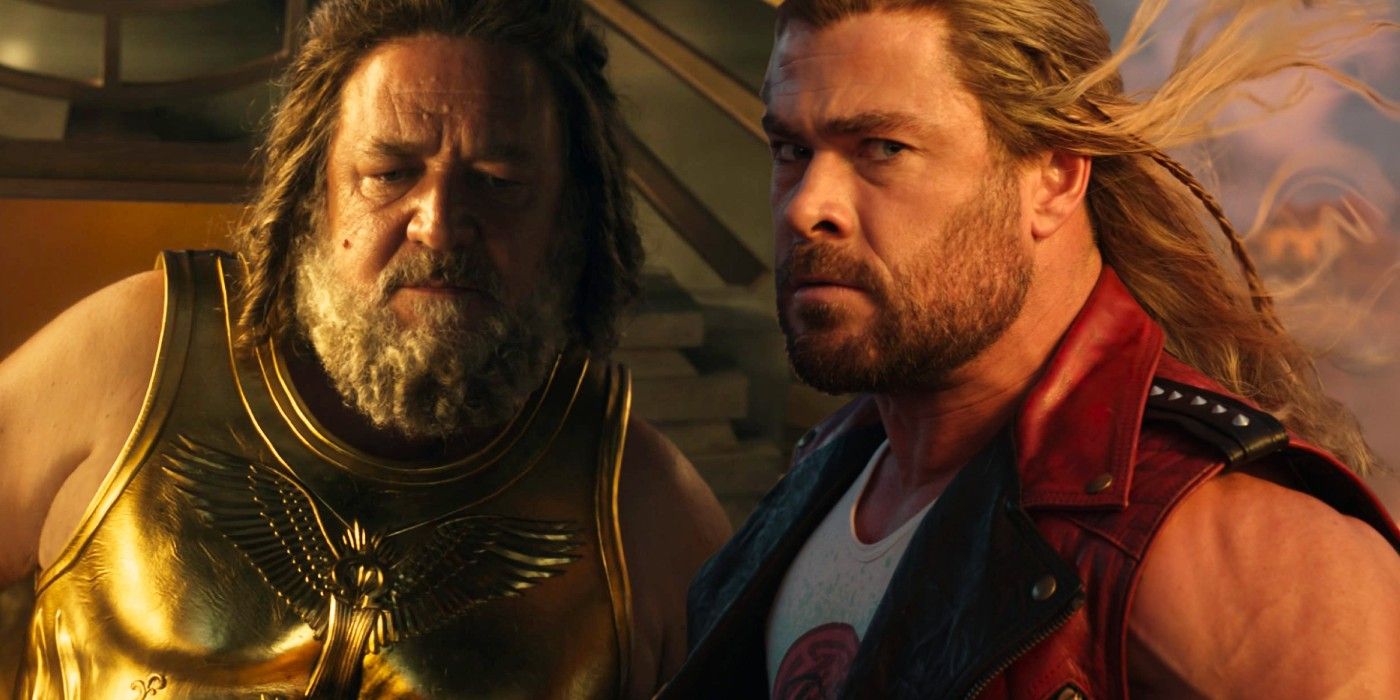 Zeus and Thor in Thor Love and Thunder