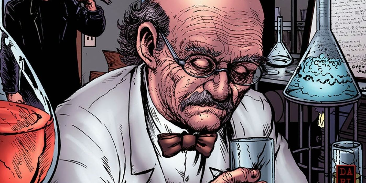 Jonah Vogelbaum from The Boys creating Compound V in a panel from the comics