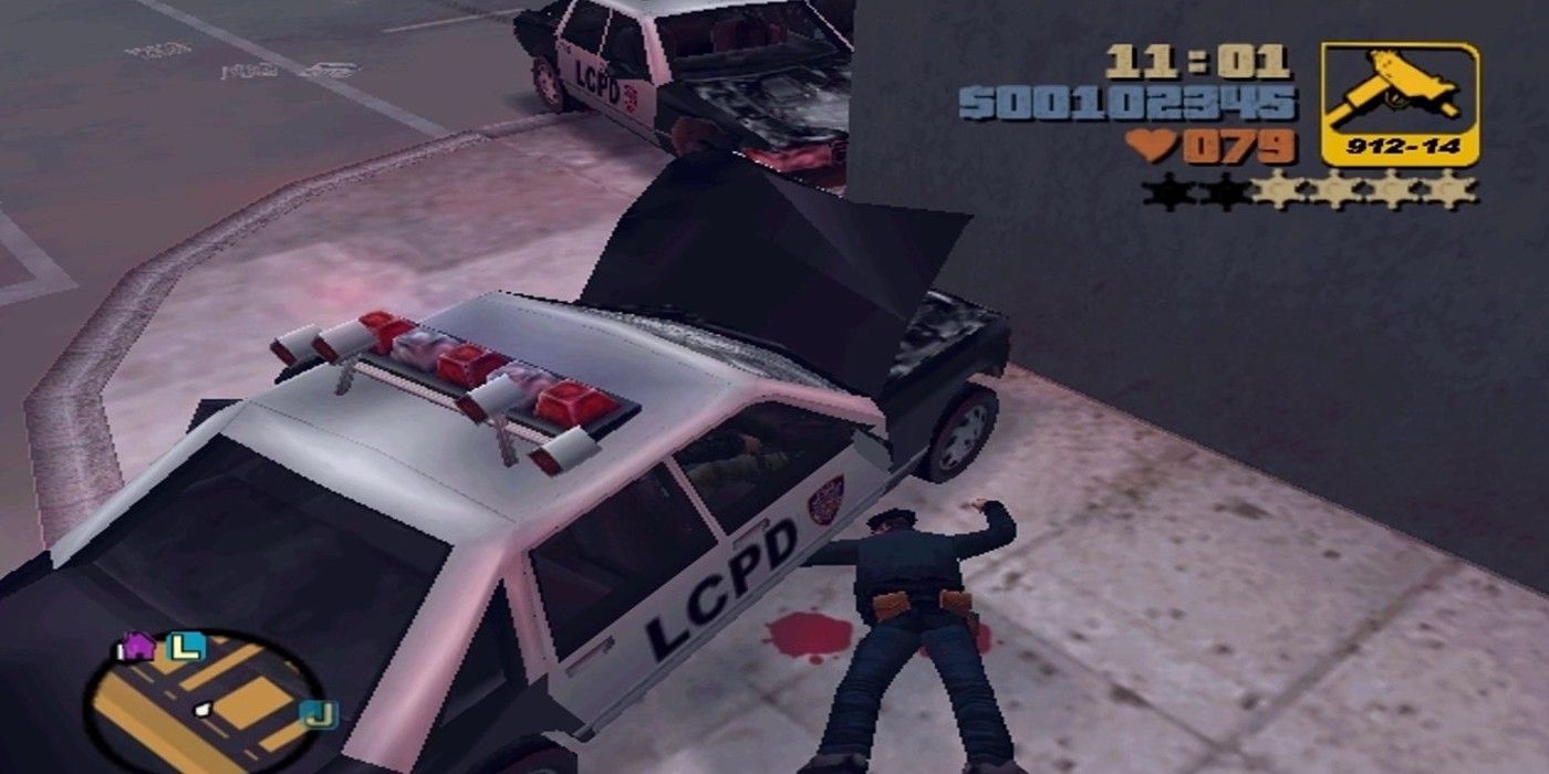 An image from Grant Theft Auto 3 of a player causing havoc