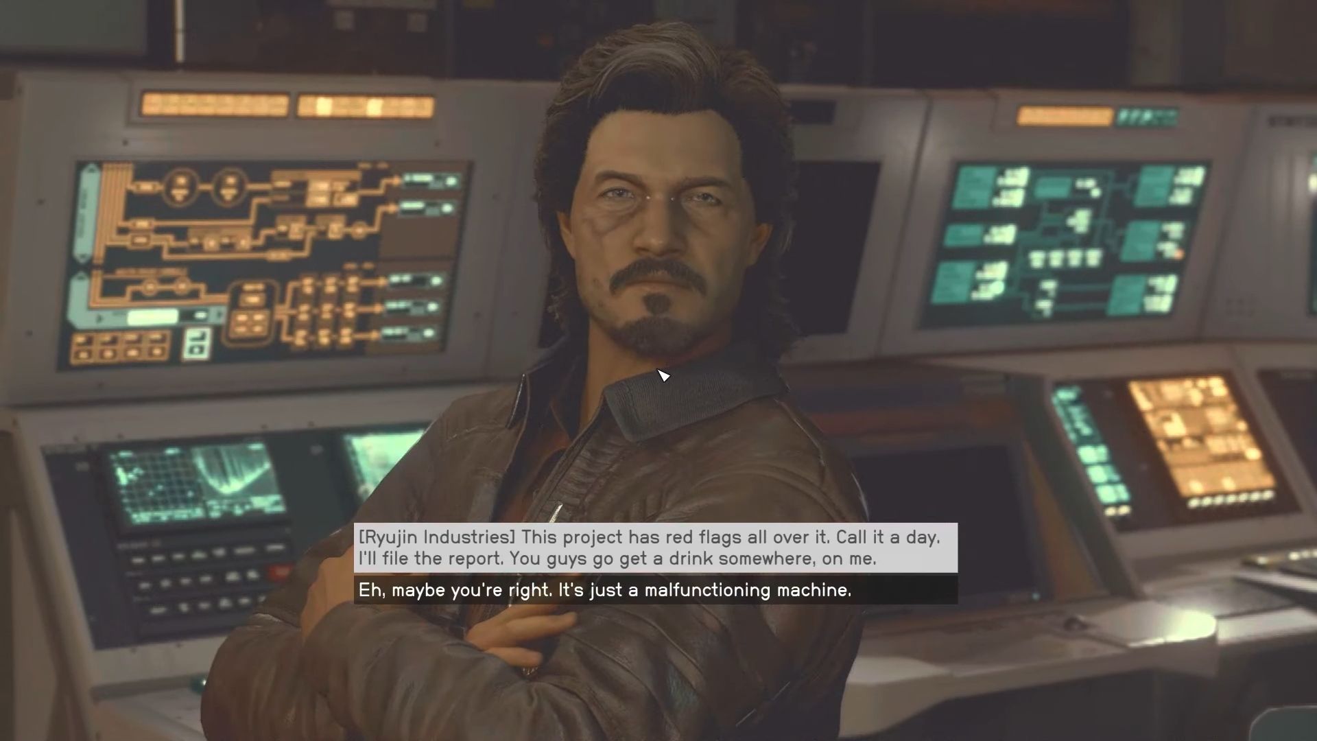 Dialogue with Operative Khambatta in Starfield.