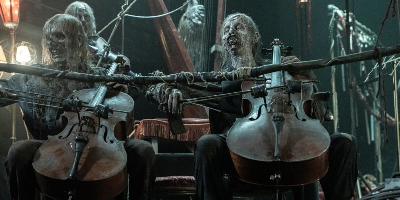 A zombie orchestra playing in The Walking Dead Daryl Dixon