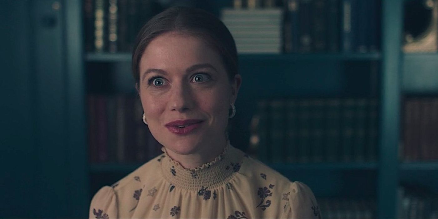 Alanis Wheeler smiling in The Handmaid’s Tale.