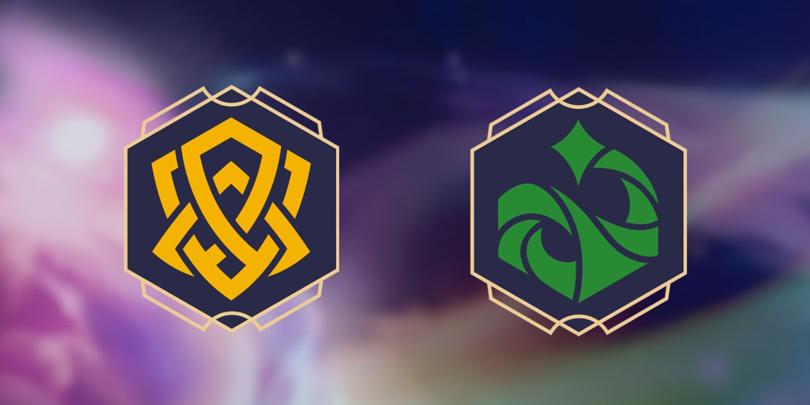Disney Lorcana Amber and Emerald symbols side-by-side.