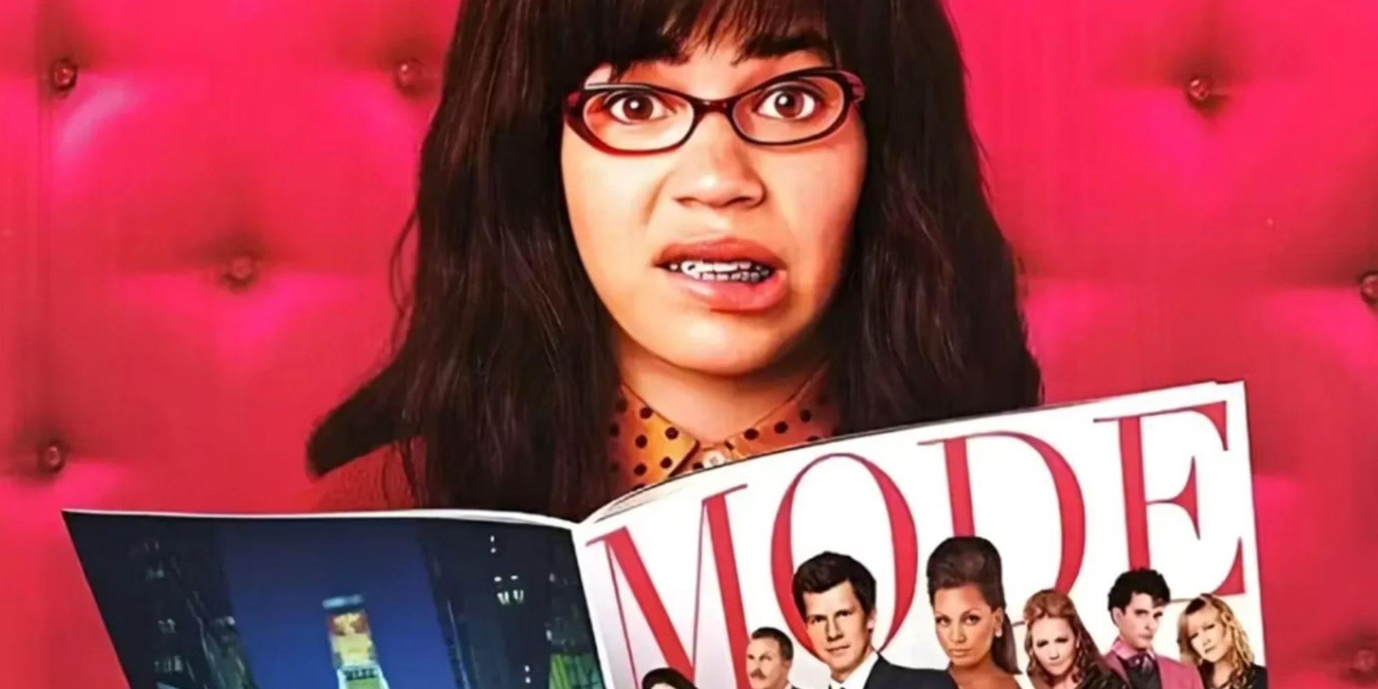 America Ferrera as Betty Suarez reading Mode Magazine for Ugly Betty