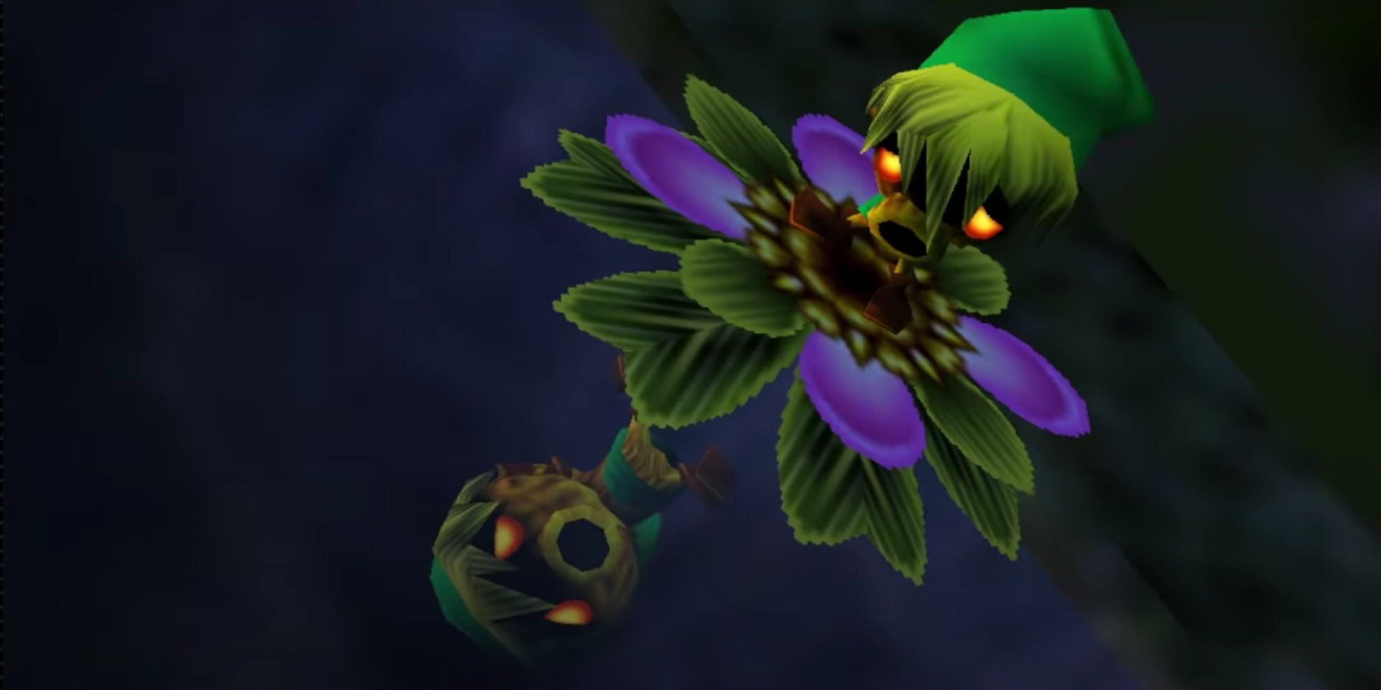 An image of a plant like alien floating in space in Legend of Zelda