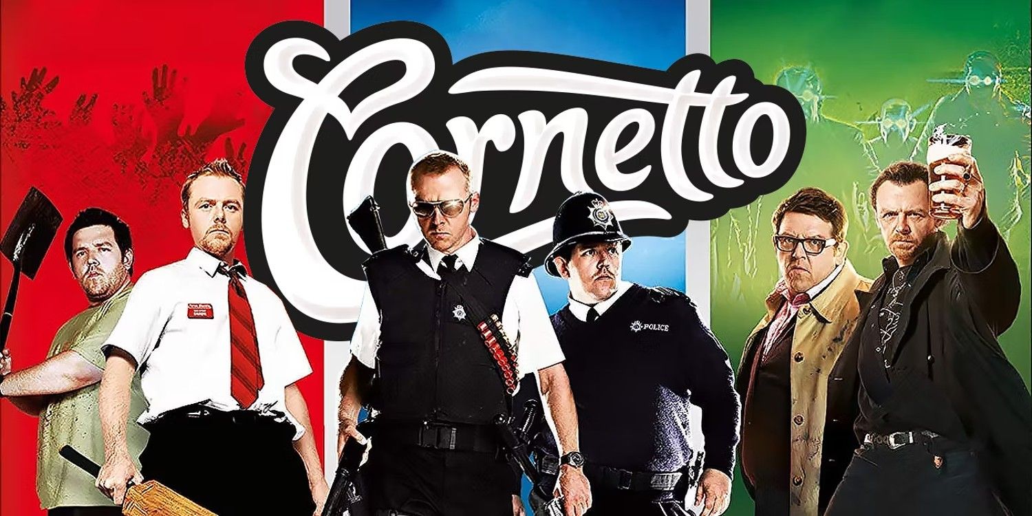 An image of all three Cornetto Trilogy posters