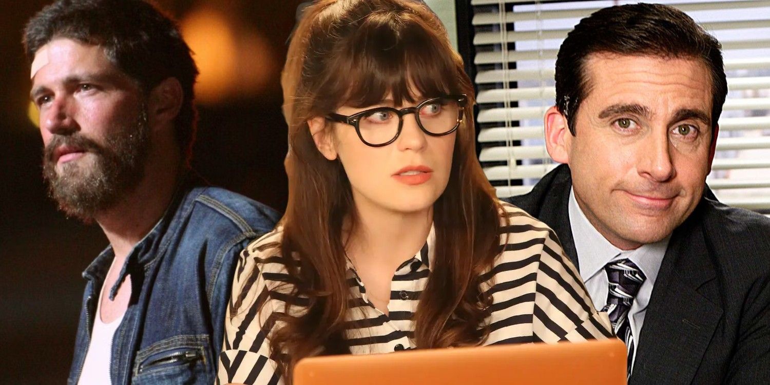 An image of Jack Shephard, Jessica Day, and Michael Scott in The Office