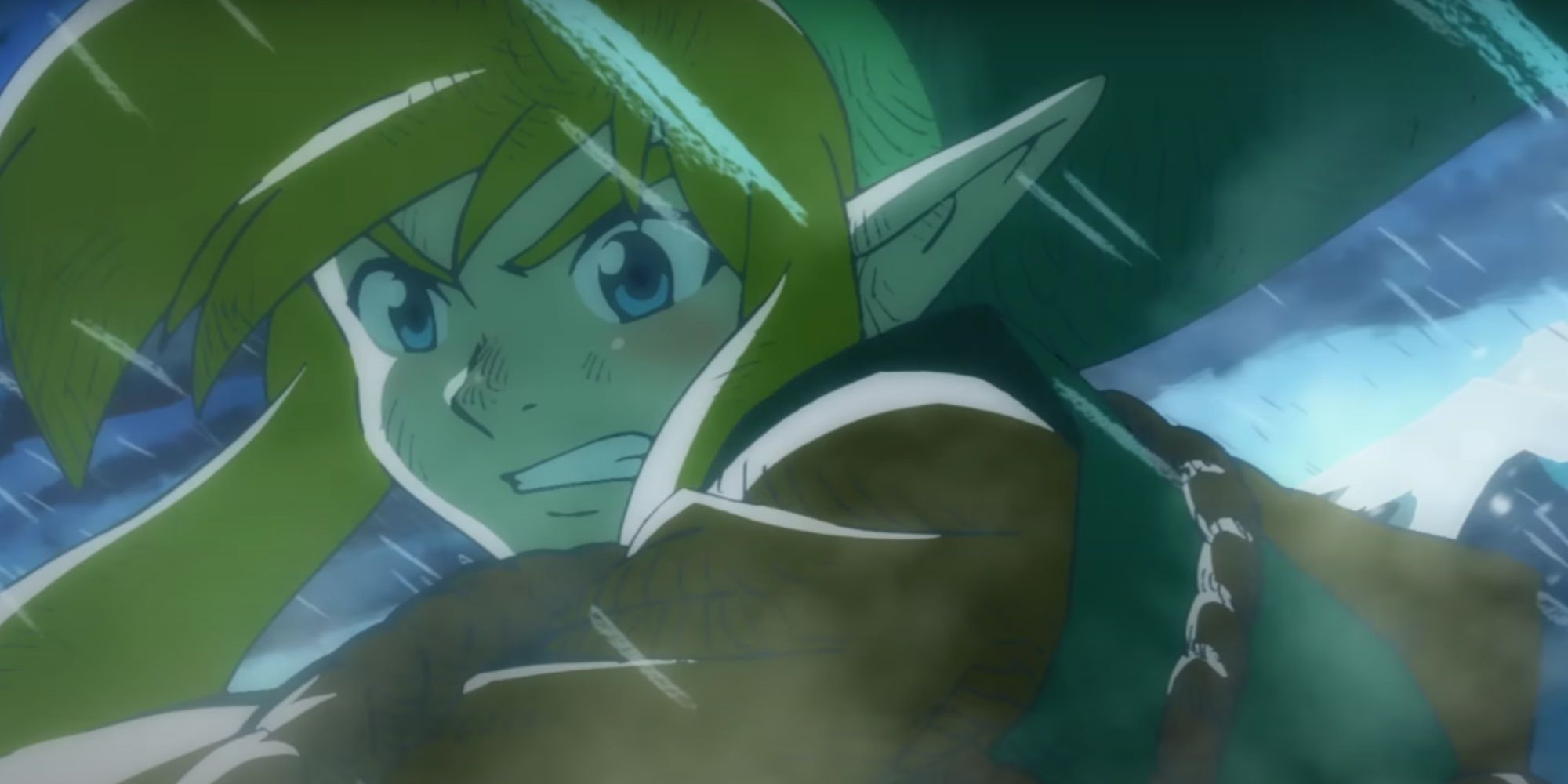 An image of Link gritting his teeth in Legend of Zelda