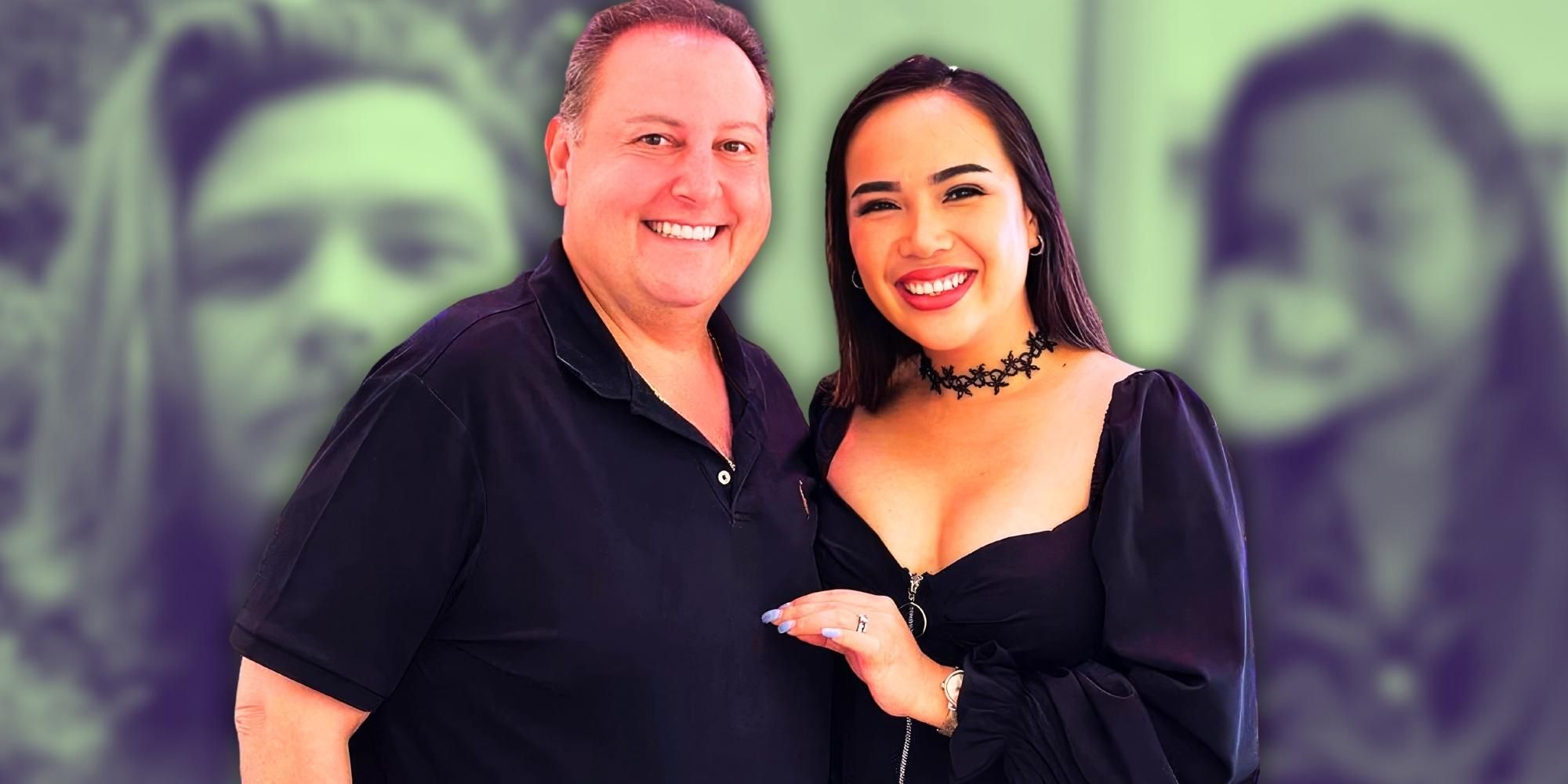 90 Day Fiance's Annie Suwan & David Toborowsky and blurred images of Syngin