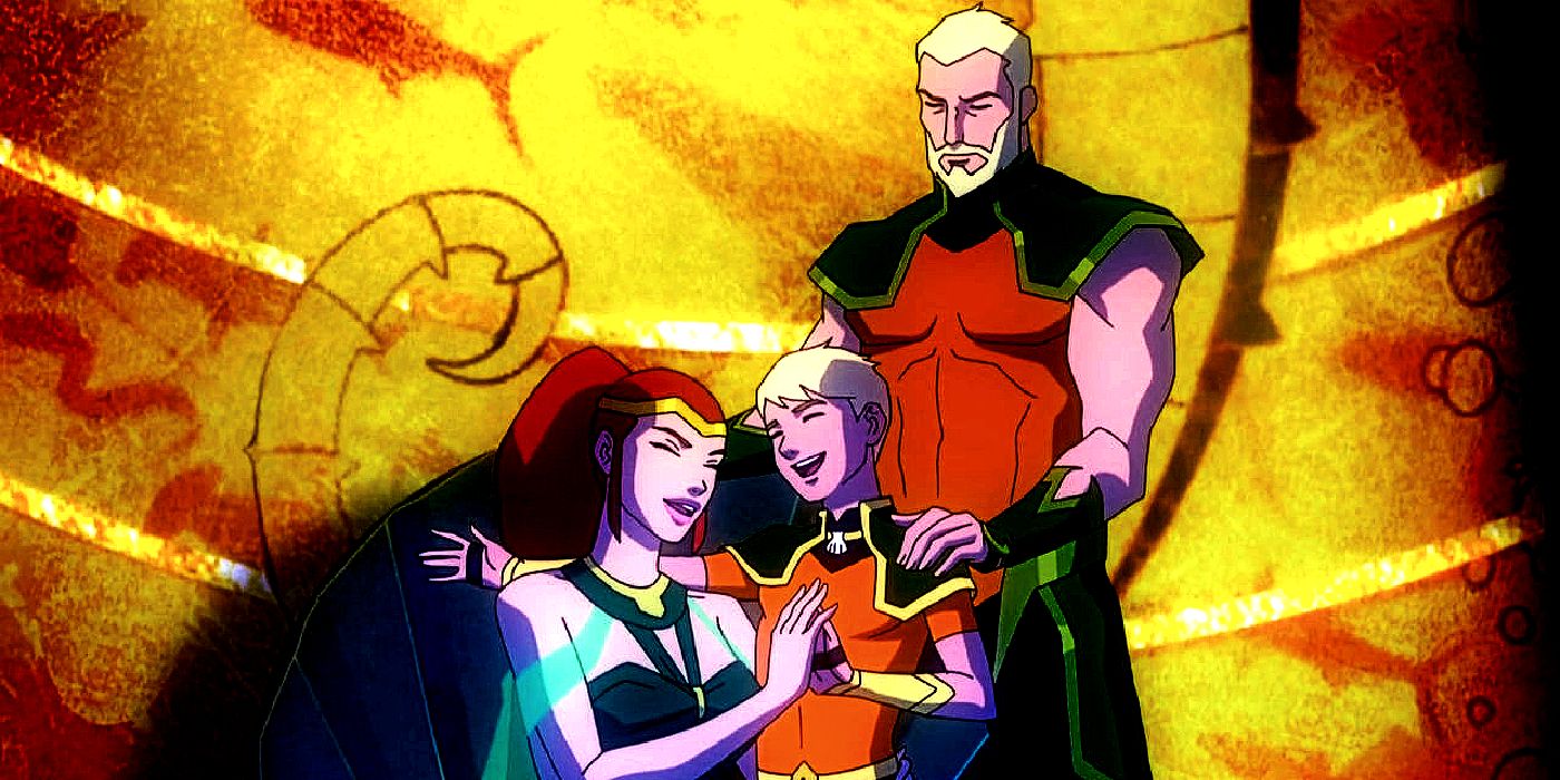 Aquaman, Mera, and Arthur Curry Jr In Young Justice