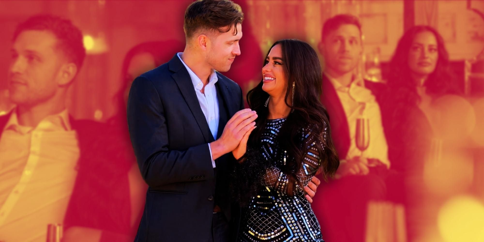 Roxanne Kaiser &amp; Antonio Mattei The Ultimatum Season 2 posing after engagement