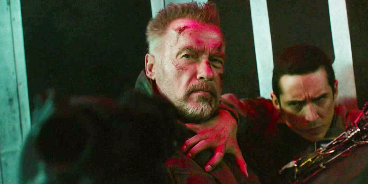 Arnold Schwarzenegger as the T-800 in Terminator: Dark Fate.