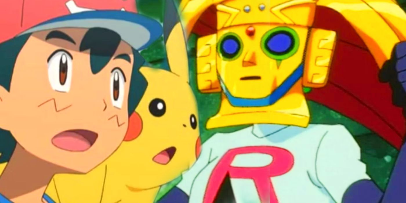Ash shocked and Jessie with ancient mask