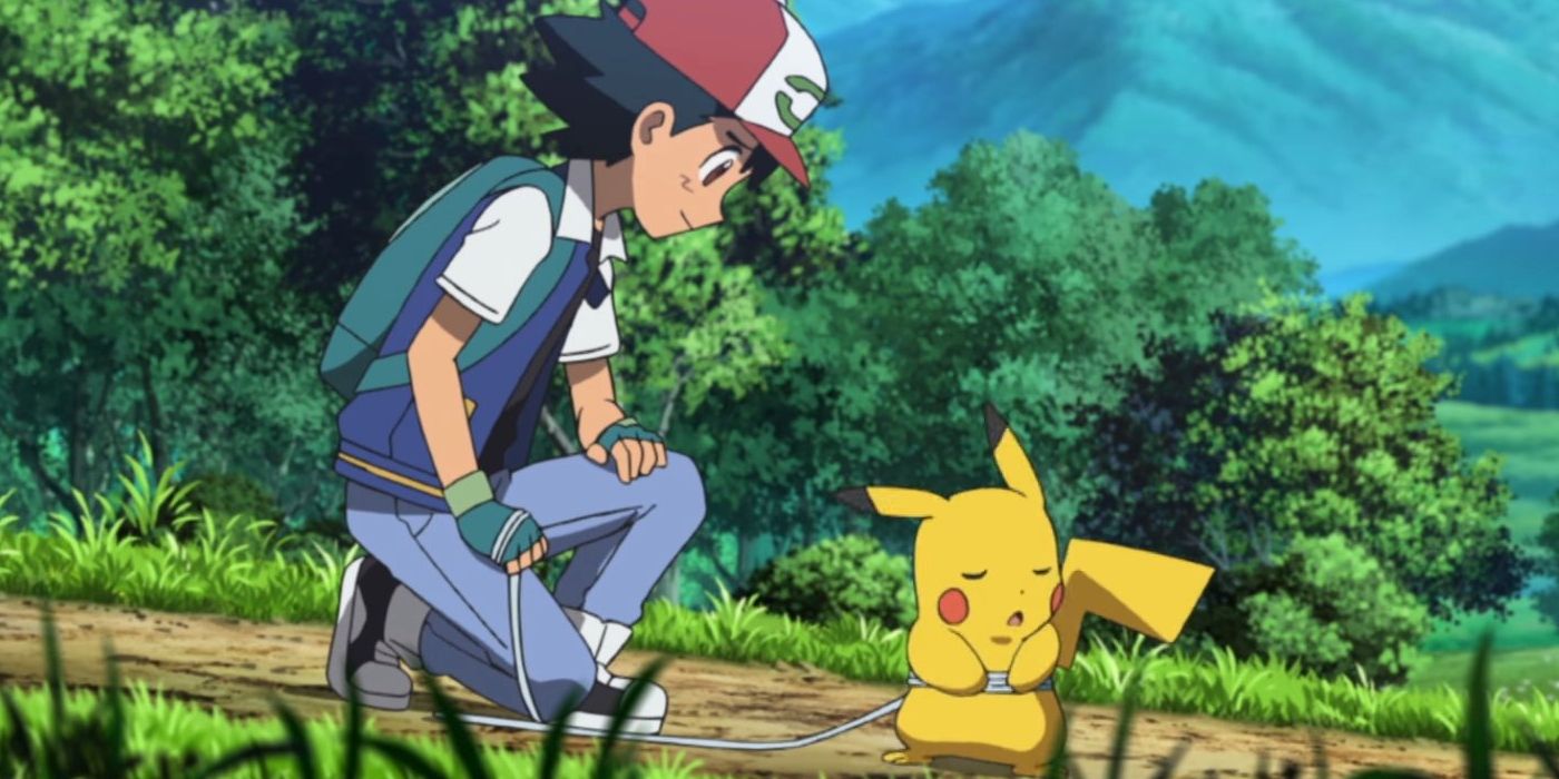 Ash tries to reason with Pikachu in Pokemon.