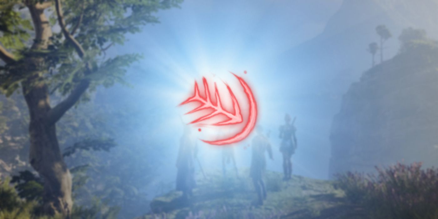 The symbol for the Magic Missile spell in Baldurs Gate 3.