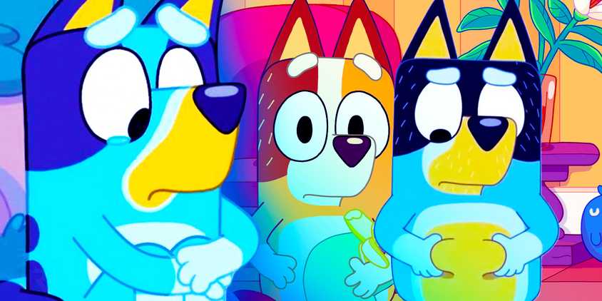 Blended image of Bluey characters in Bluey