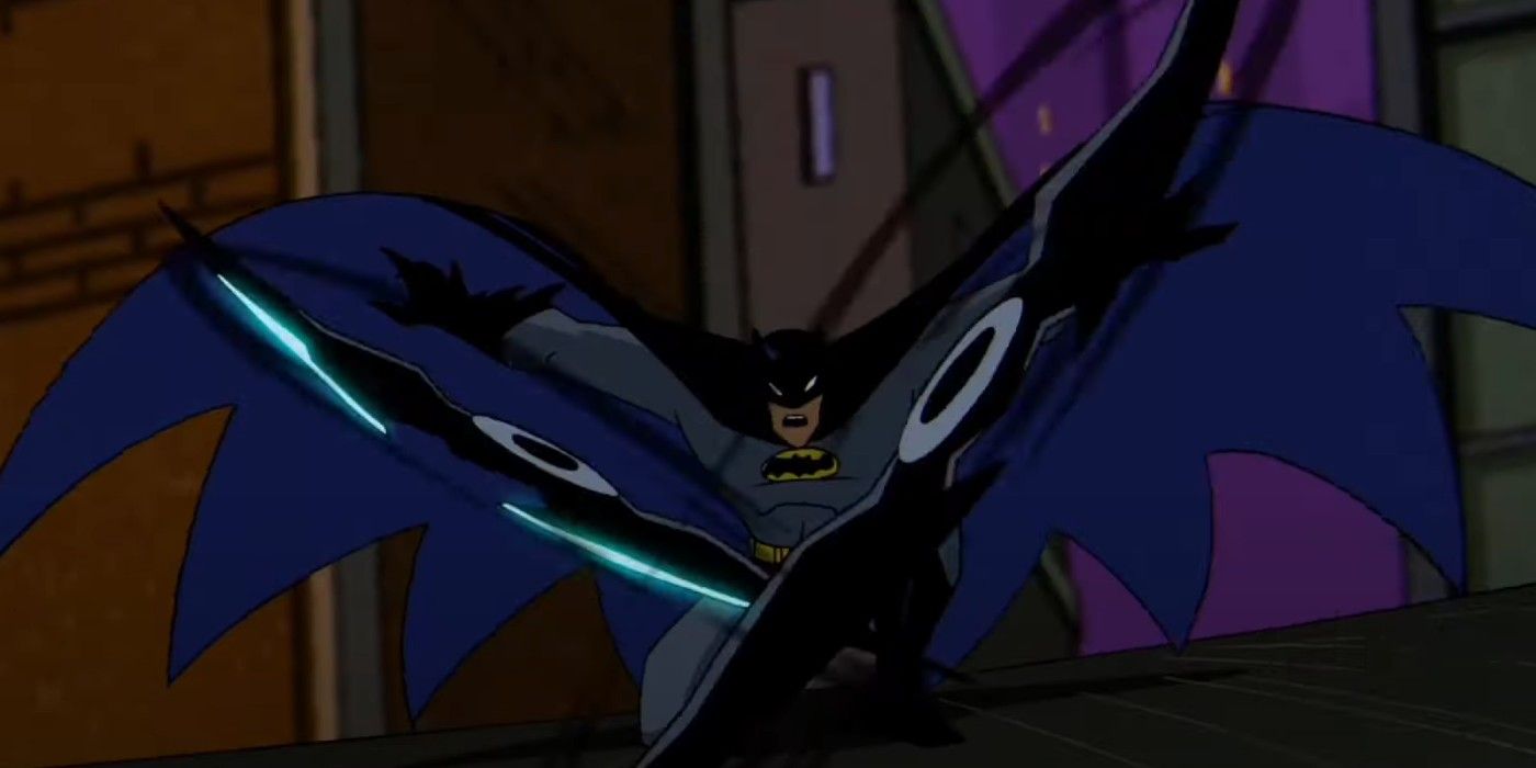 Batman throws batarangs in The Batman series