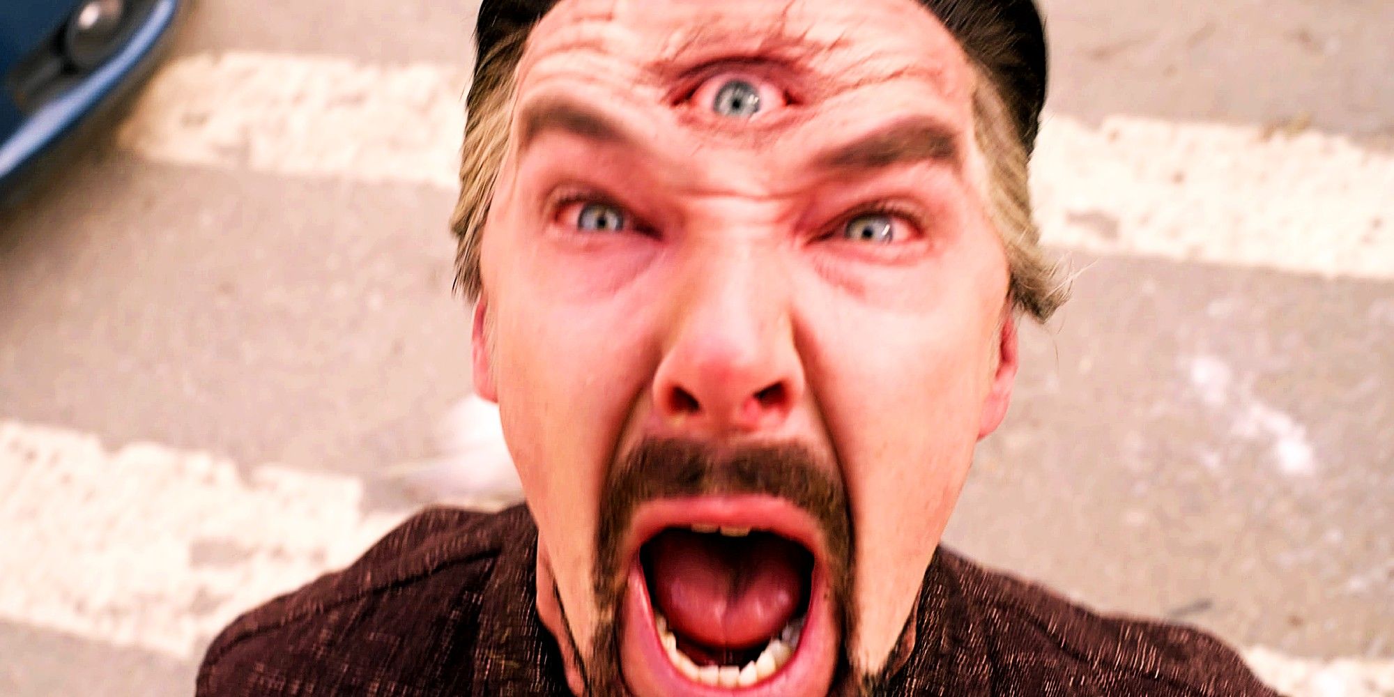 Benedict Cumberbatch as Doctor Strange With His Third Eye in Doctor Strange in the Multiverse of Madness