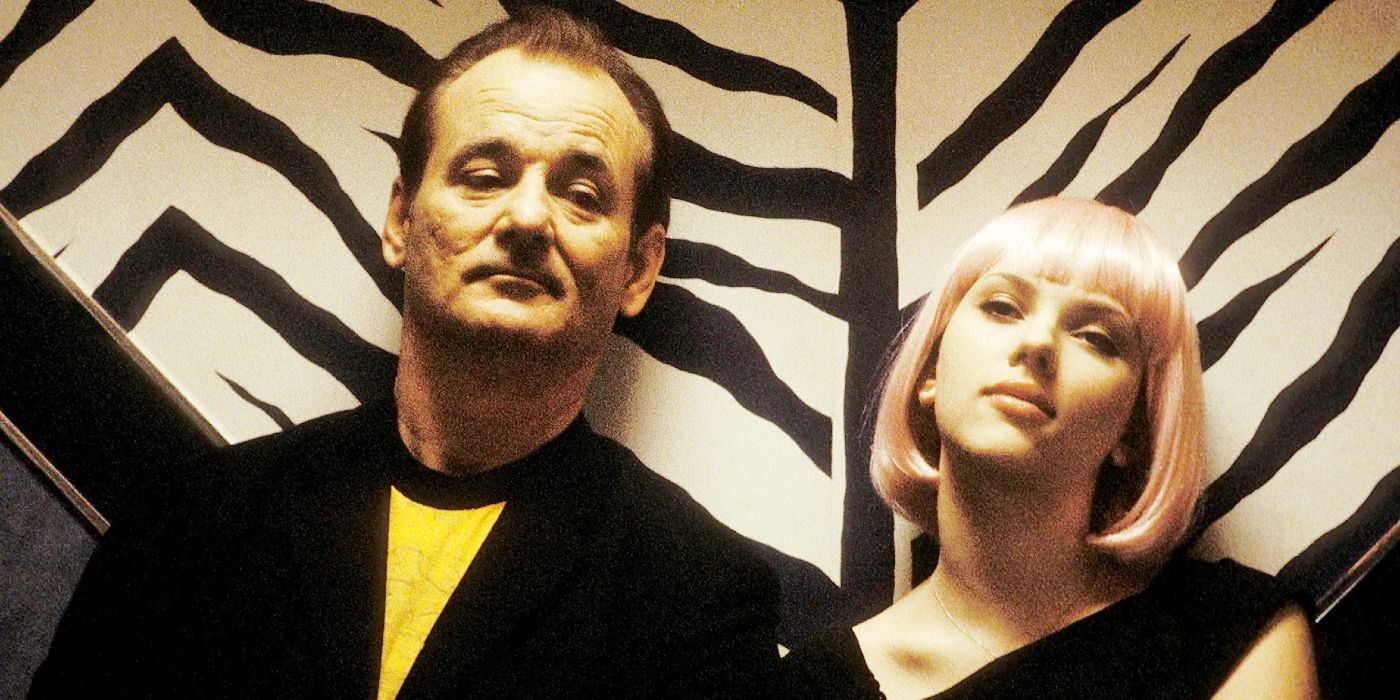 Bill Murray and Scarlett Johansson as Bob Harris and Charlotte in Lost in Translation.