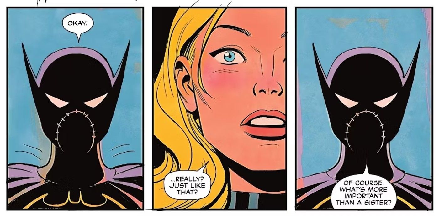 Black Canary and Batgirl in three panels