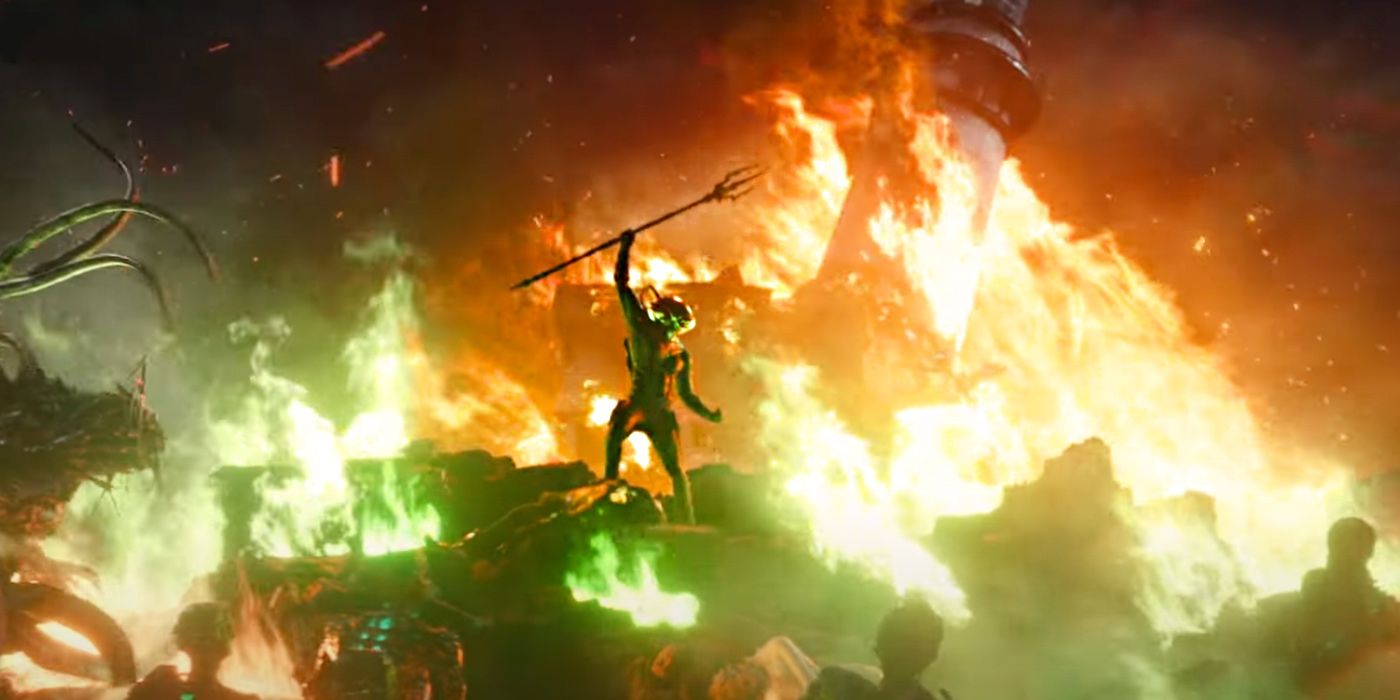 Black Manta Wielding Black Trident in Aquaman 2