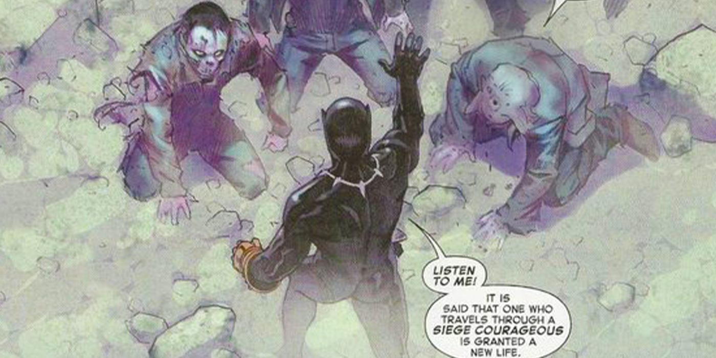 Black Panther using necromancy in Marvel Comics