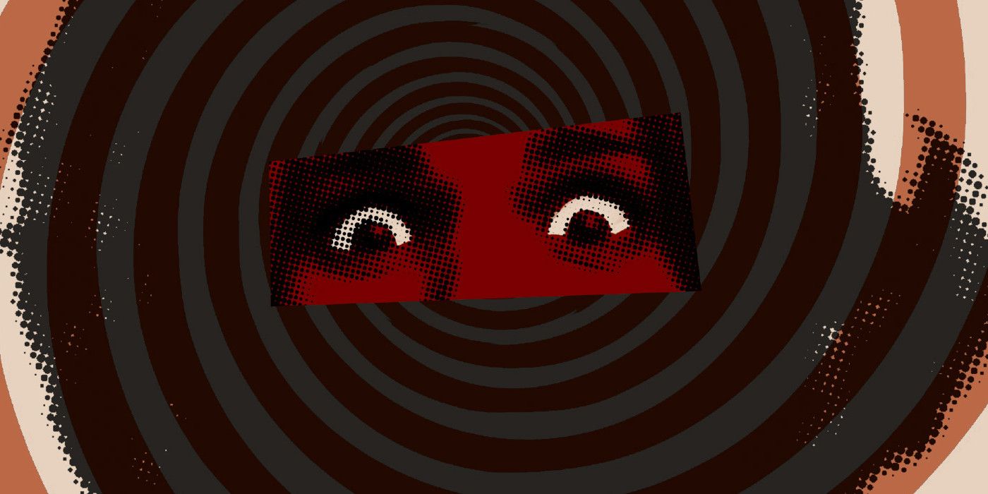 Black Sight Comixology Two Eyes Looking Out from a Red Spiral