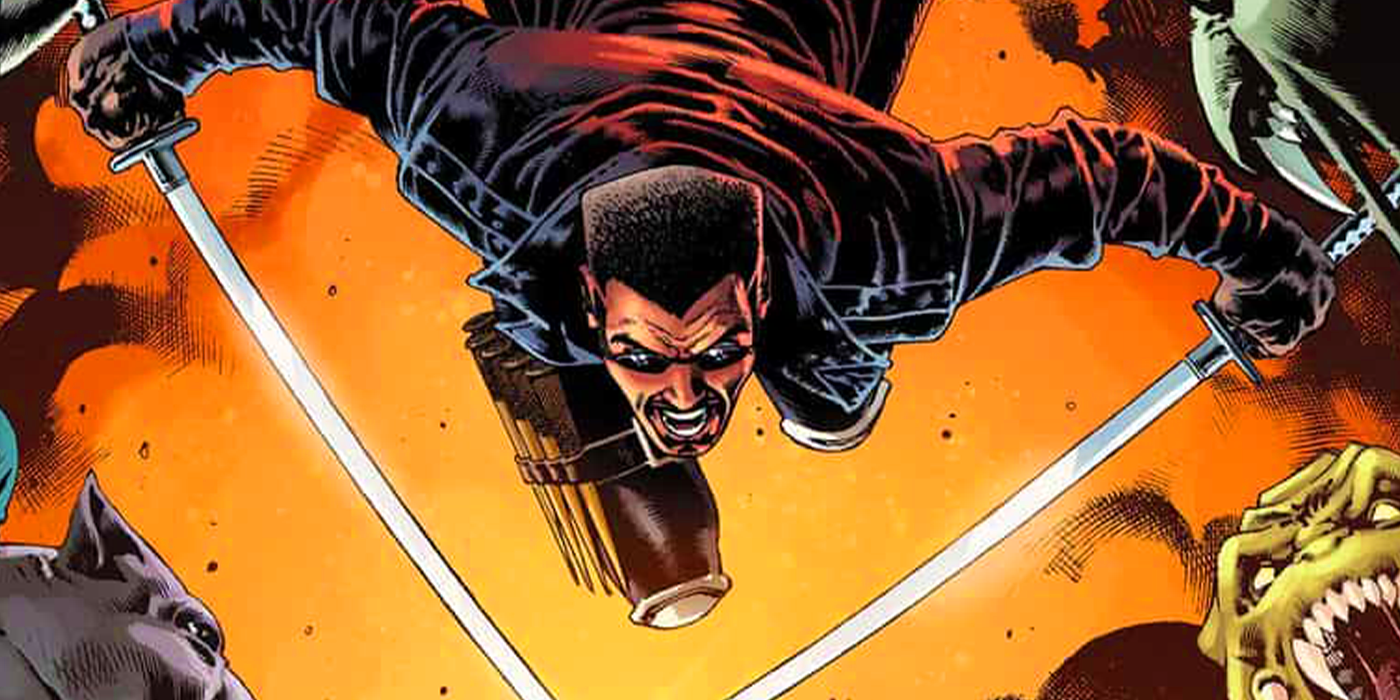 Blade wielding swords in Marvel Comics