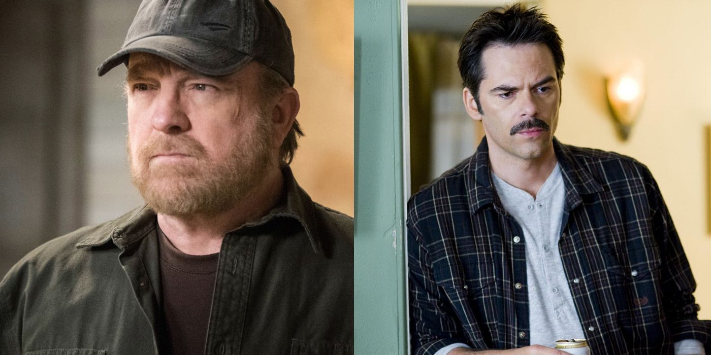 Side by side image: Jim Beaver as Bobby in Supernatural; and Billy Burke in Twilight