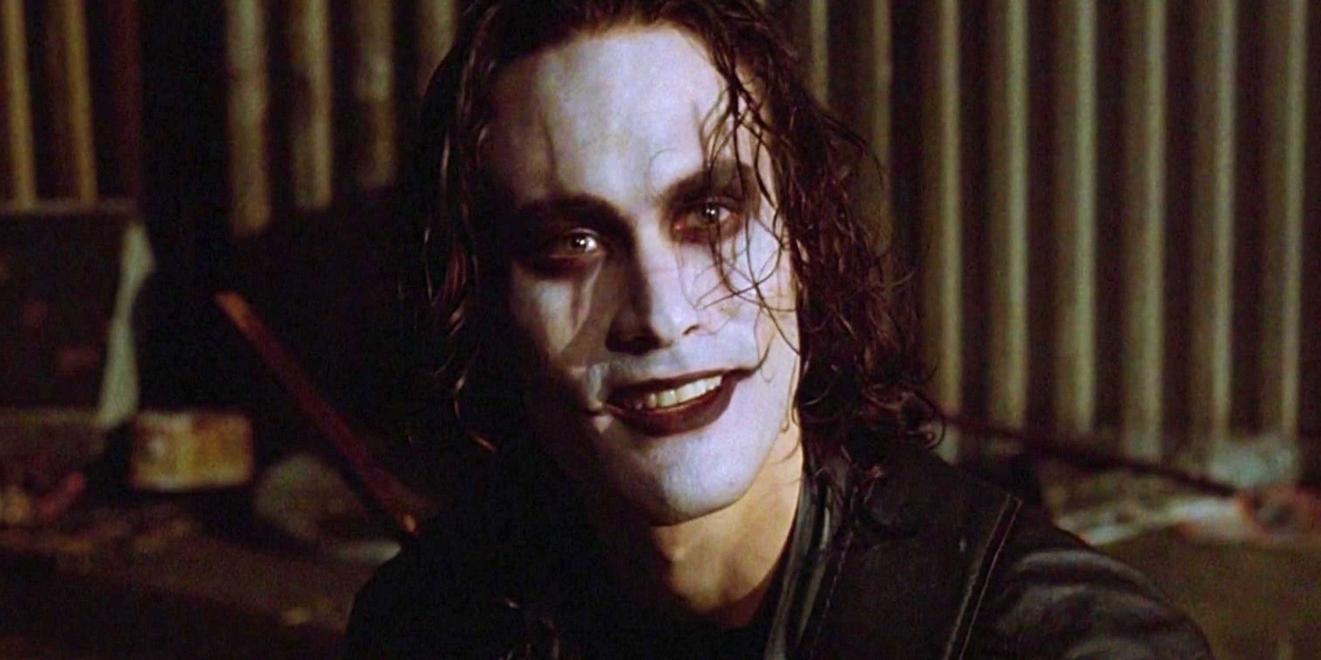 Brandon Lee as the Crow smiling