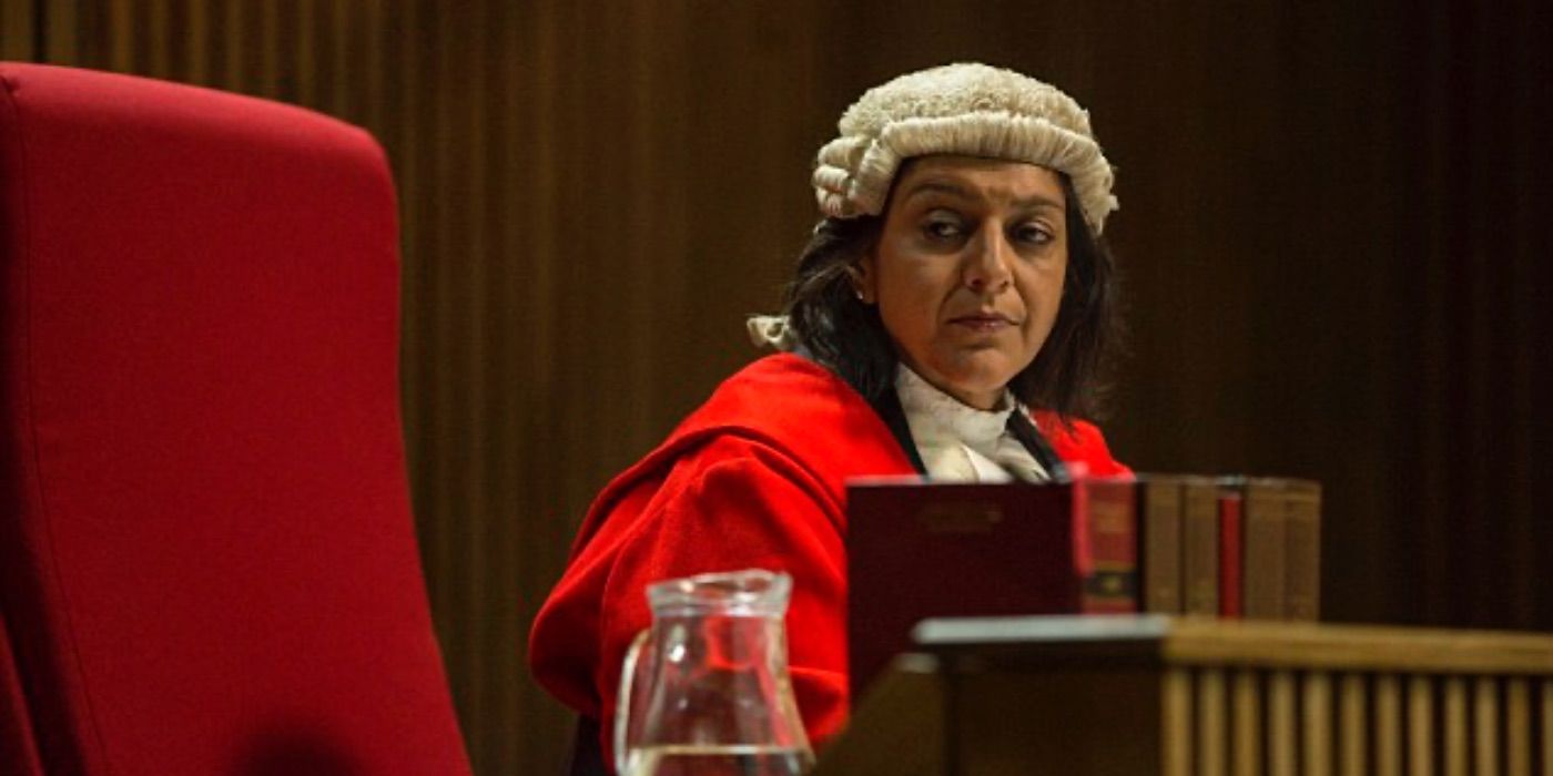 Judge Sharma looks suspicious in Broadchurch