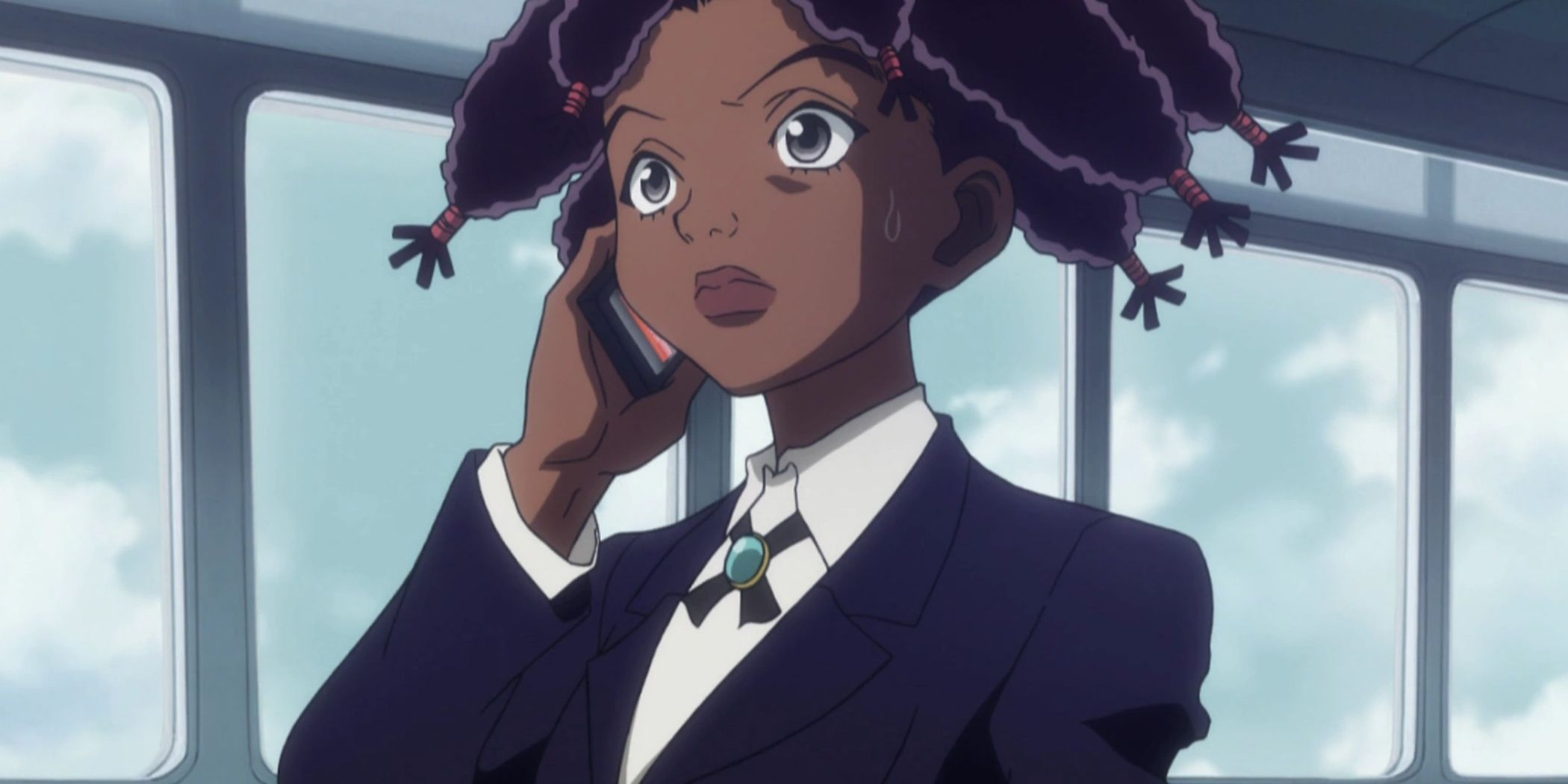 Anime Style, short braids, African American young ad...